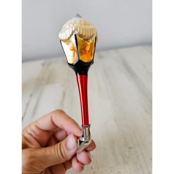 Vintage inge glas lamp post glass lantern clip light ornament Xmas tree - Picture 3 of 9